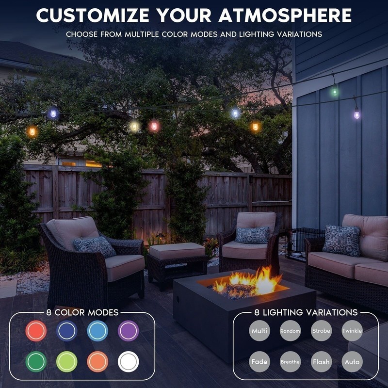 Luxrite 24FT LED RGBW Outdoor String Lights Remote Control Commercial Grade gallery