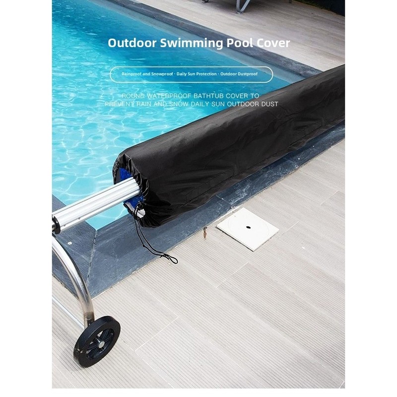 Pool Cover Silver Coated 190T Polyester Taffeta Roll Up for Outdoor Pools gallery
