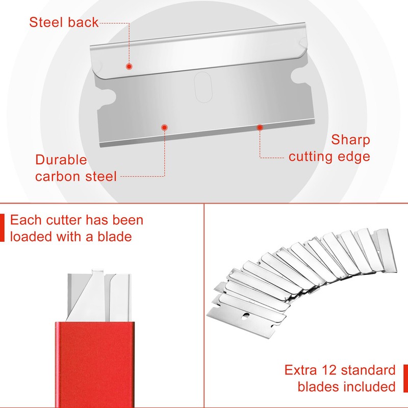 WORKPRO 12Pack Box Cutter Retractable Utility Knife Razor Knife Box Opener Blade gallery