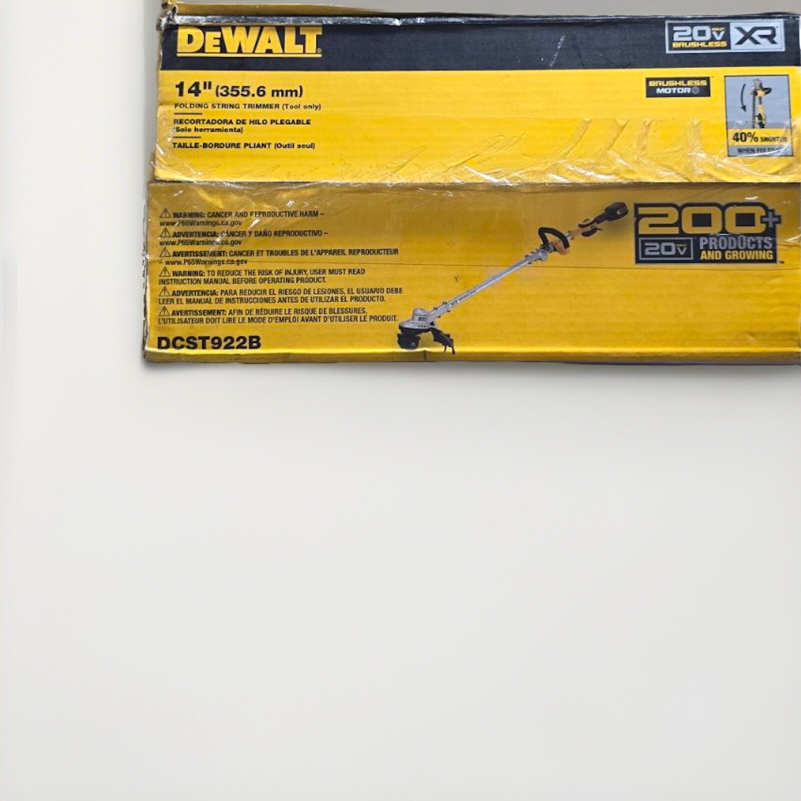 DeWalt 14” (355.6mm) Folding String Trimmer (tool only) gallery