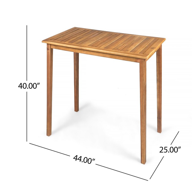 Outdoor Minimalist Acacia Wood Rectangle Bar Table gallery