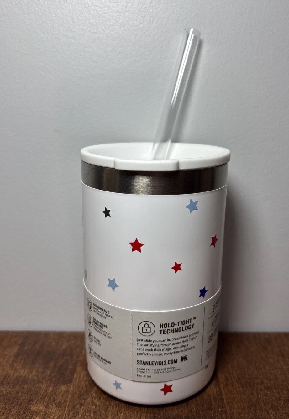 NIB Stanley 10oz Starry Sparkle Can Cooler Target Stars Stripes New gallery