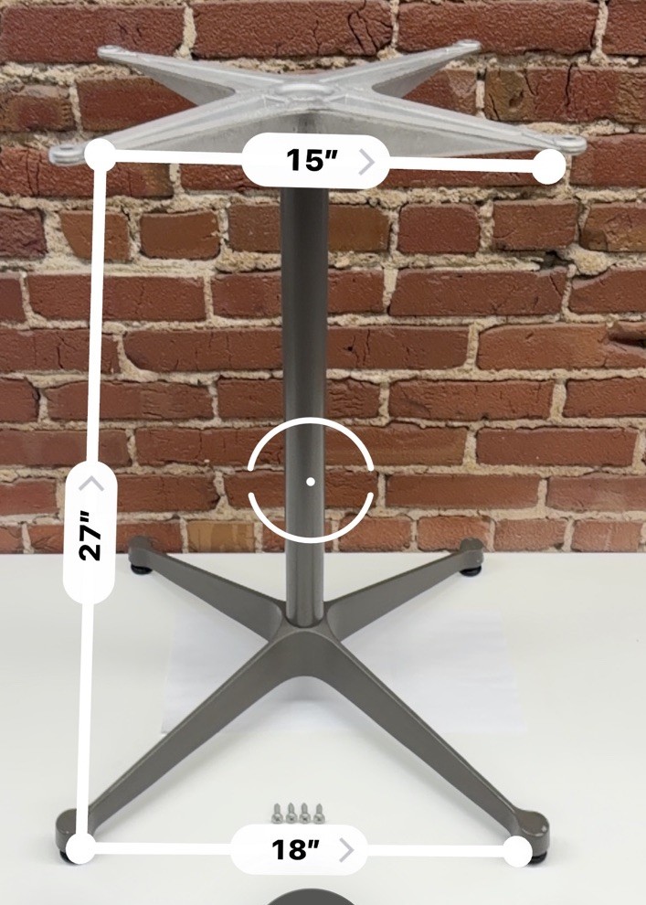 Herman Miller Eames Aluminum Group Contract Table Base Pedestal MCM w/ Glides gallery