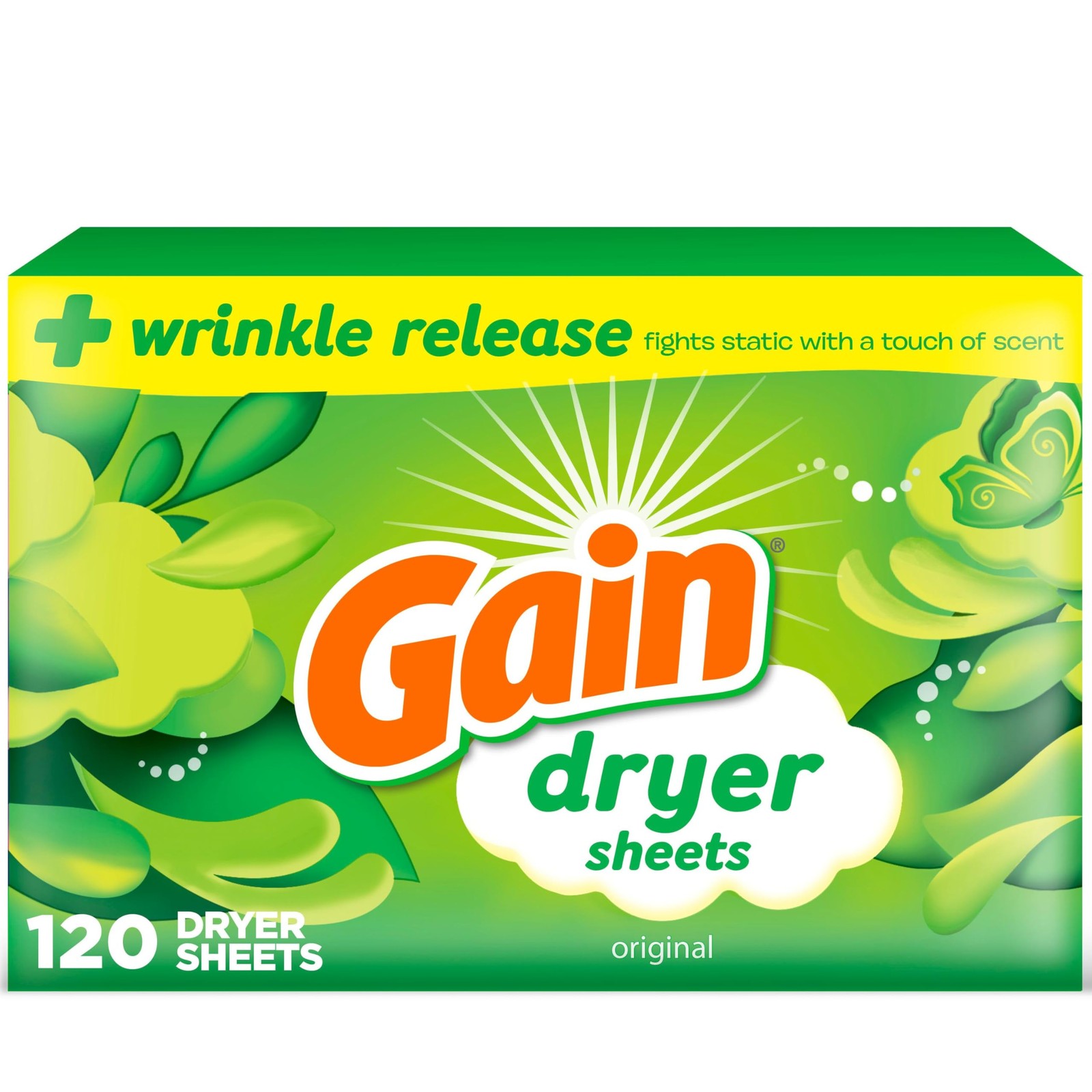 Gain dryer sheets Plus Wrinkle 120 Count (Pack of 1), Original Version gallery