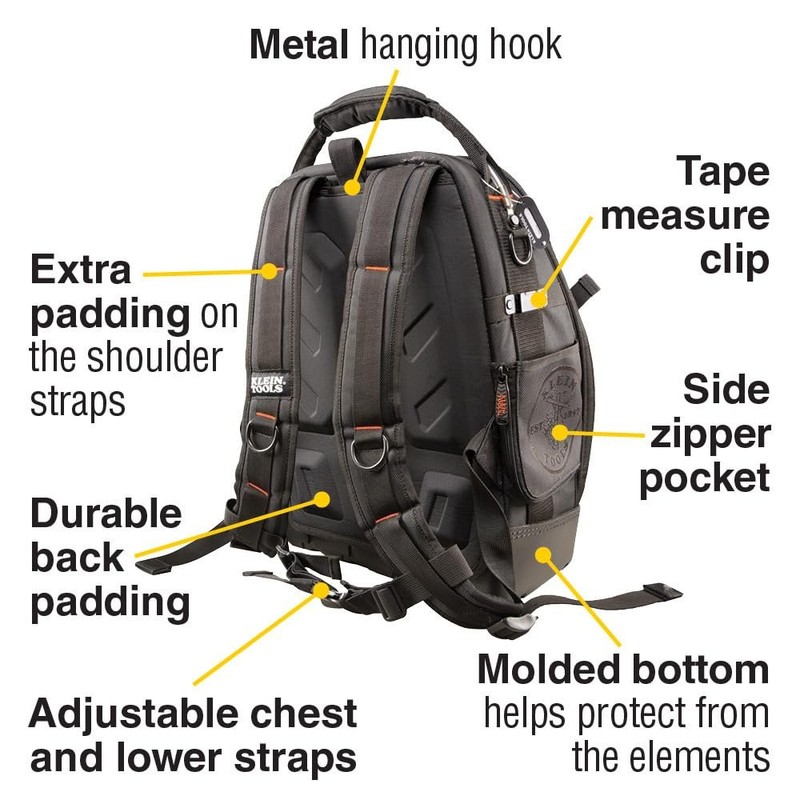 Klein Tools 55485 Tool Bag Backpack, Durable Electrician Backpack with 48... gallery