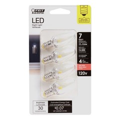 Feit C7 E12 (Candelabra) LED Bulb Soft White 7 Watt Equivalence 4 pk NEW