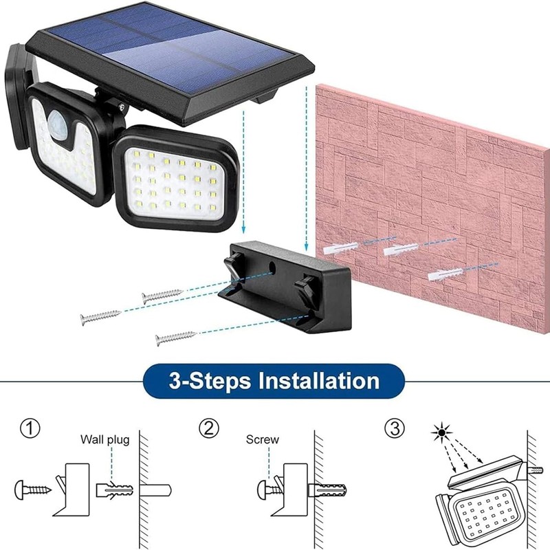 1/2/4 Pack LED Motion Sensor Solar Lights Outdoor IP65 Waterproof Security Lamp gallery