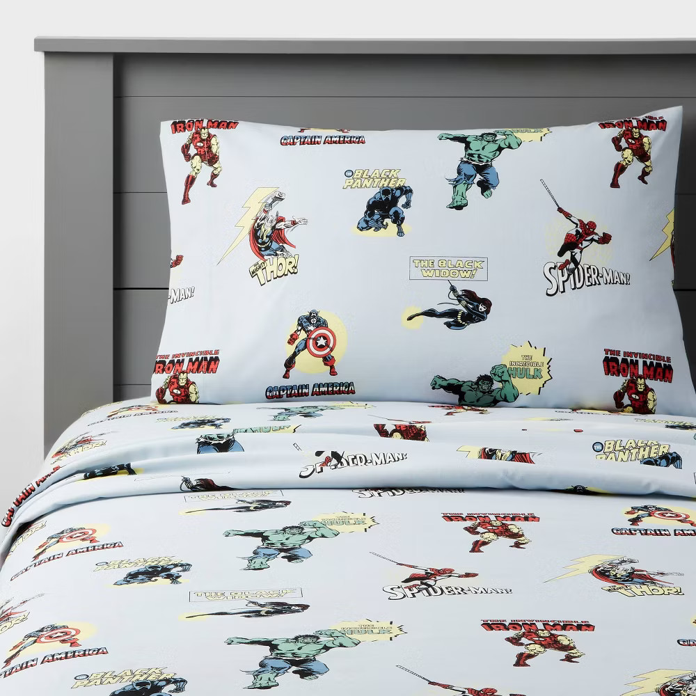 Queen Marvel Characters Kids' Sheet Set - The Marvel Collection by Pillowfort gallery