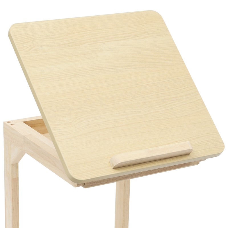 Movable Solid Wood Home Side Square Folding Coffee Side Table Adjustable Angle gallery
