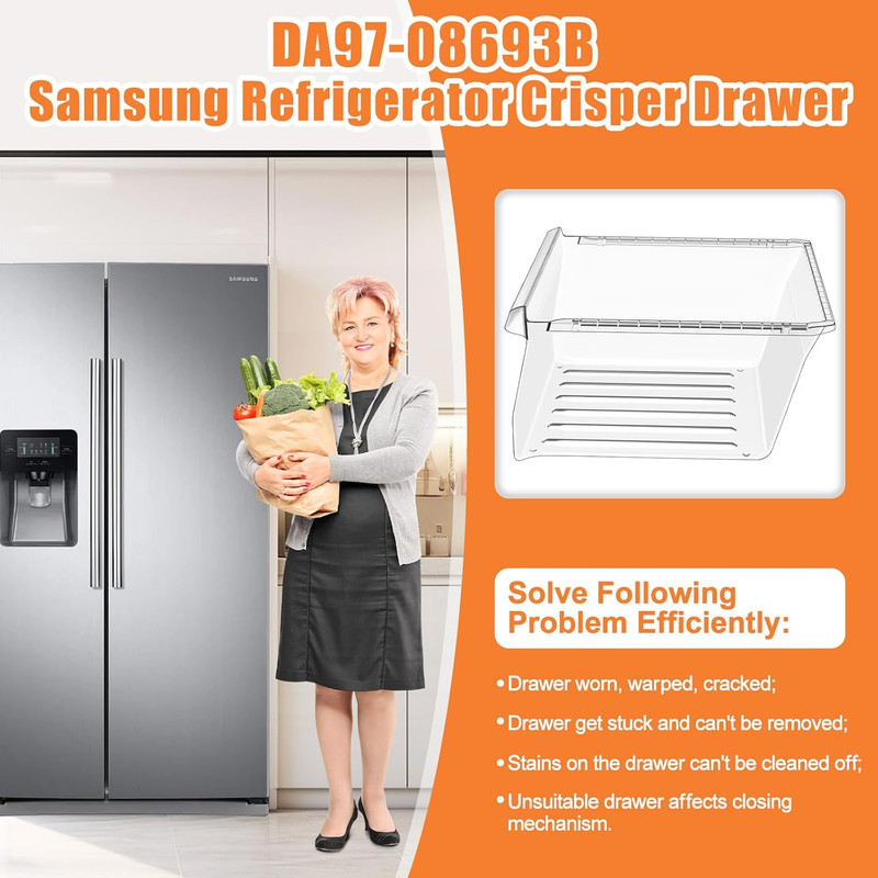 Samsung Refrigerator Crisper Drawer Replacement - DA97-08693B Compatible Bin gallery