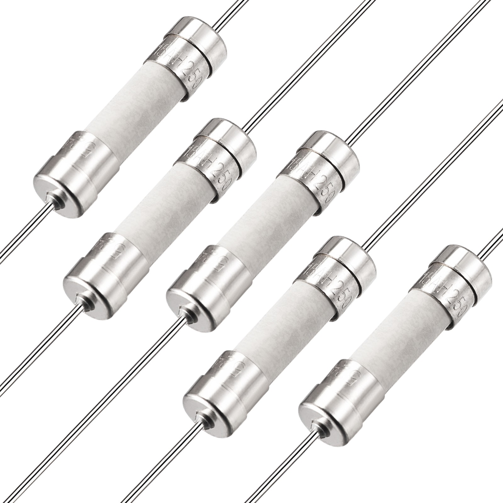 5 x Slow Blow Fuse Time Delay Wire Ceramic Fuses 5x20mm 250V T15A gallery