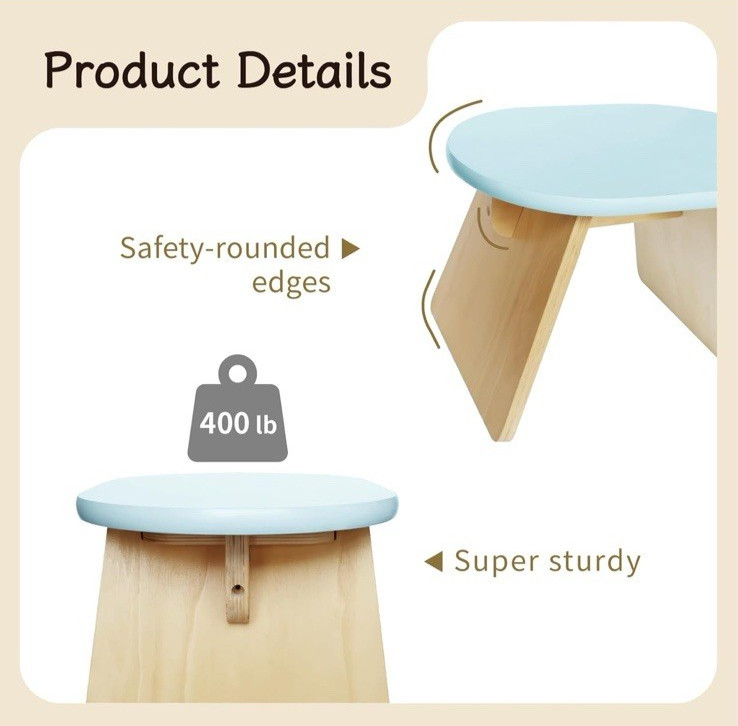 Step Stool Solid Wood Pine Wood Construction Rounded Edges Minimalist gallery
