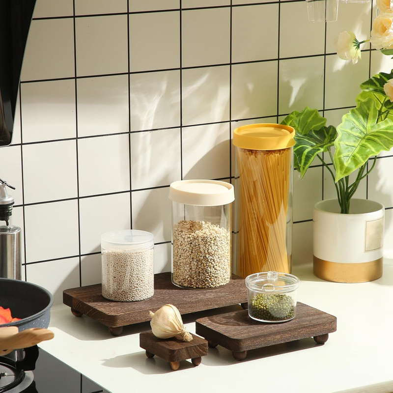 3 Pcs Wooden Risers for Display Pedestal Stand Wooden for Decor Farmhouse Vintag gallery