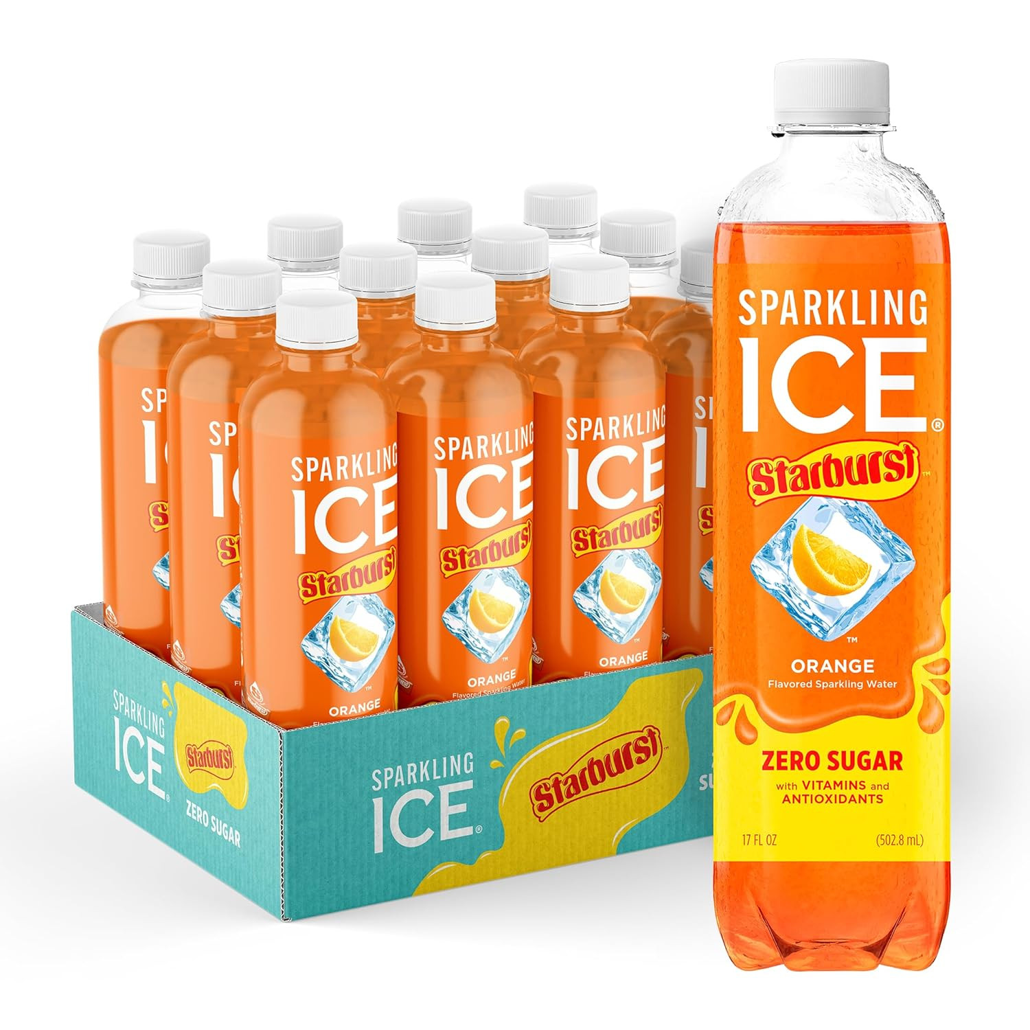 Sparkling Ice STARBURST Orange, Zero Sugar Flavored Sparkling Water gallery