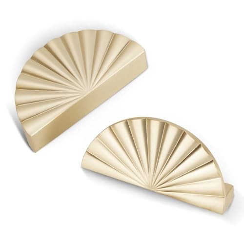 Pack 3 Inch (76mm) Cabinet Pulls Cup Flat 3in(76mm) Hole Center 5 Brushed Gold gallery