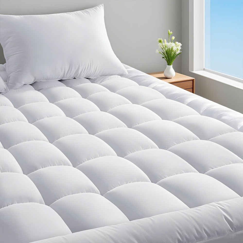 Extra Deep 3" Fluffy Mattress Topper Soft Quilted Pillow Top for Back Pain Queen