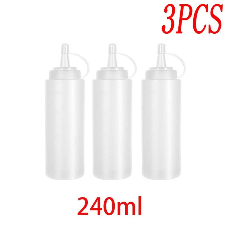 3pc Leak-Proof Squeeze Bottle – 8oz/12oz/17oz/23oz/34oz Sauce Dispenser - NEW gallery