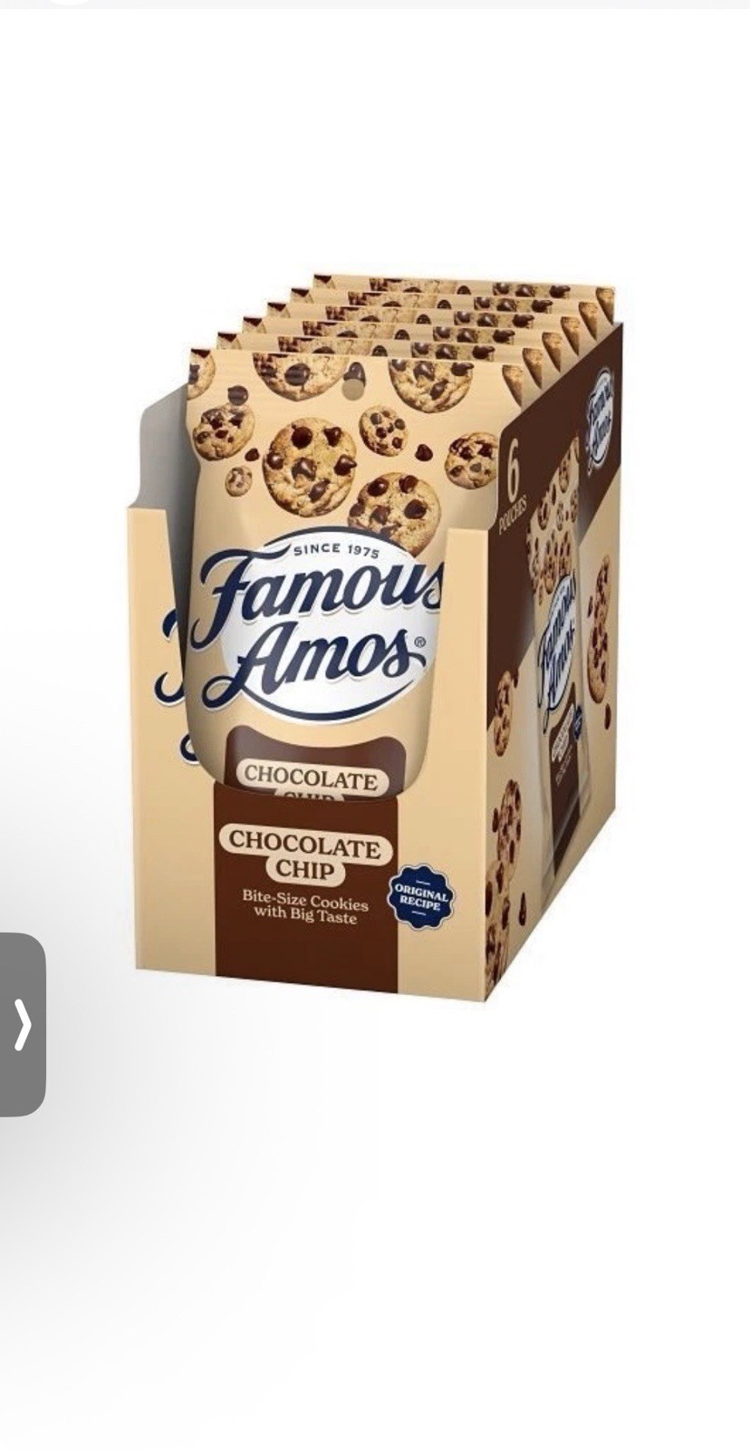 Famous Amos Chocolate Chip Cookies 3 oz (Pack of 6) gallery