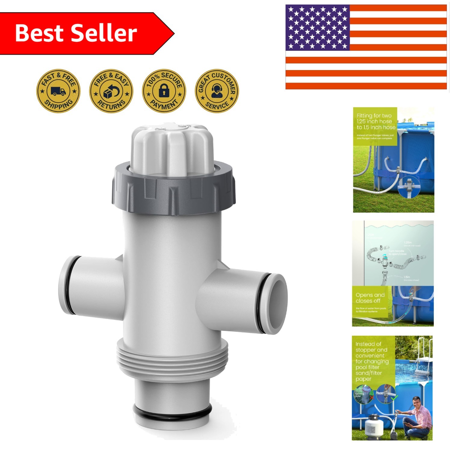 High-Quality Dual Inlet Plunger Valve - Superior Pool Flow Control Solution gallery