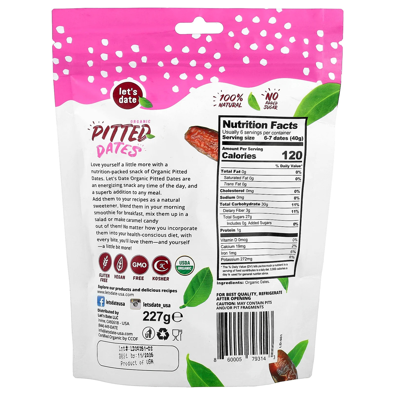 Organic Pitted Dates, 8 oz (227 g) gallery