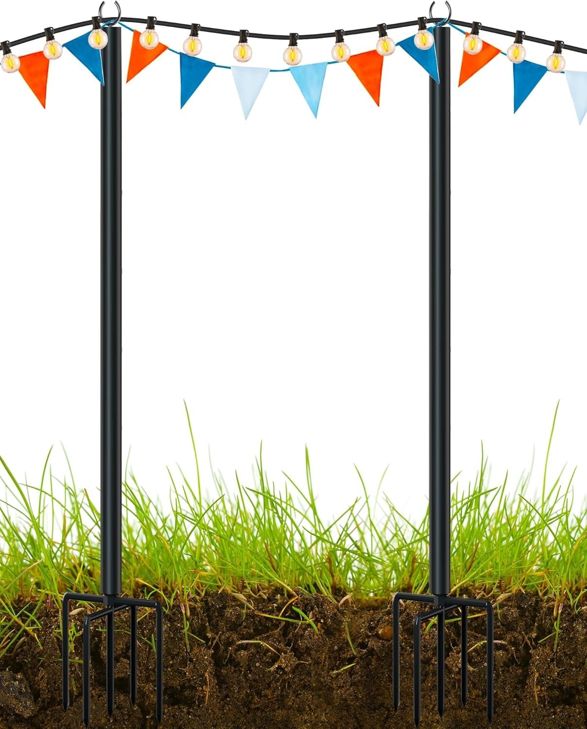 Outdoor String Light Poles 10Ft Metal Stand for Backyard Garden Patio Wedding gallery