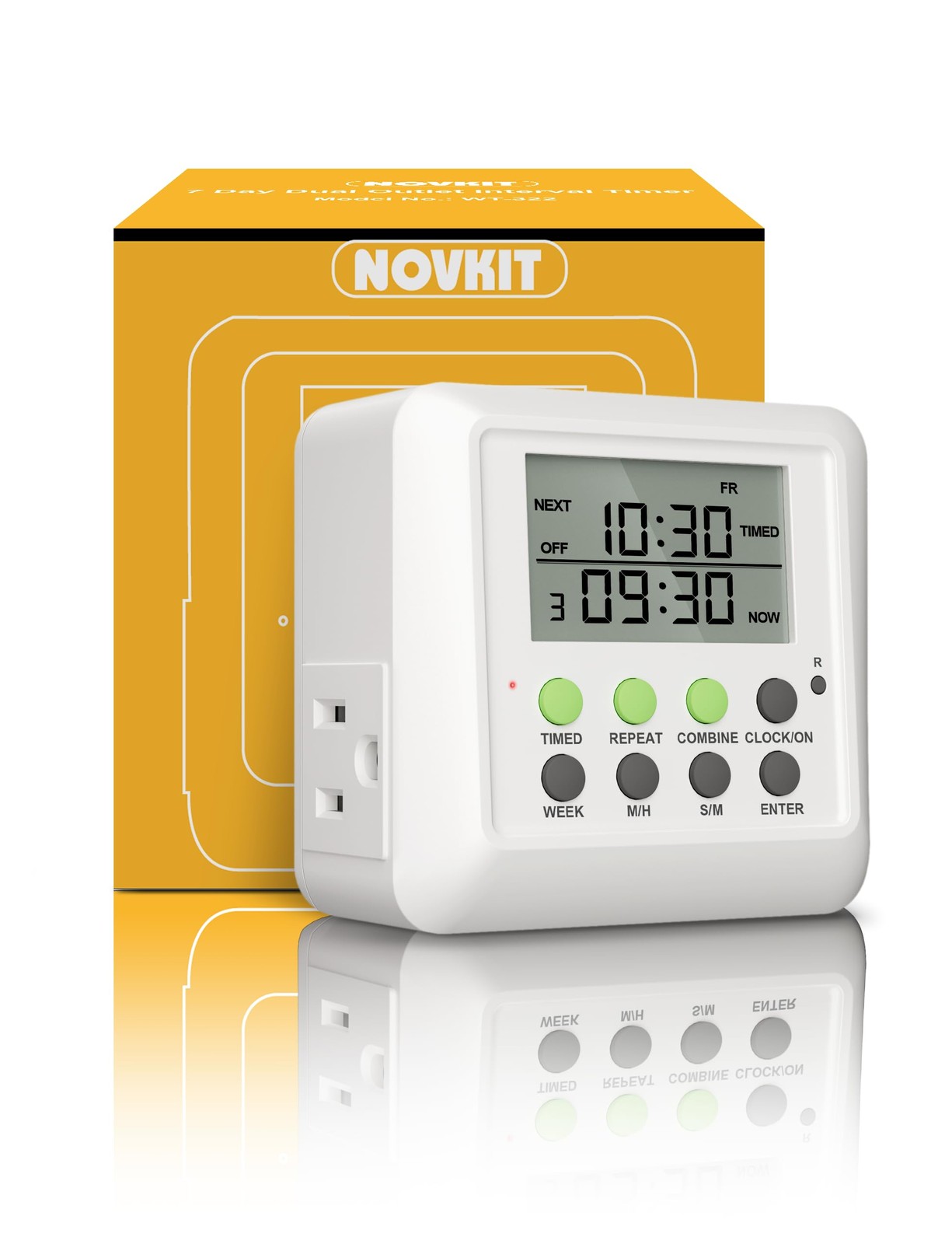 3-in-1 Dual Outlet Timer Plug Interval Cycle Indoor 7 Day 24 Hour 15A 1875W gallery