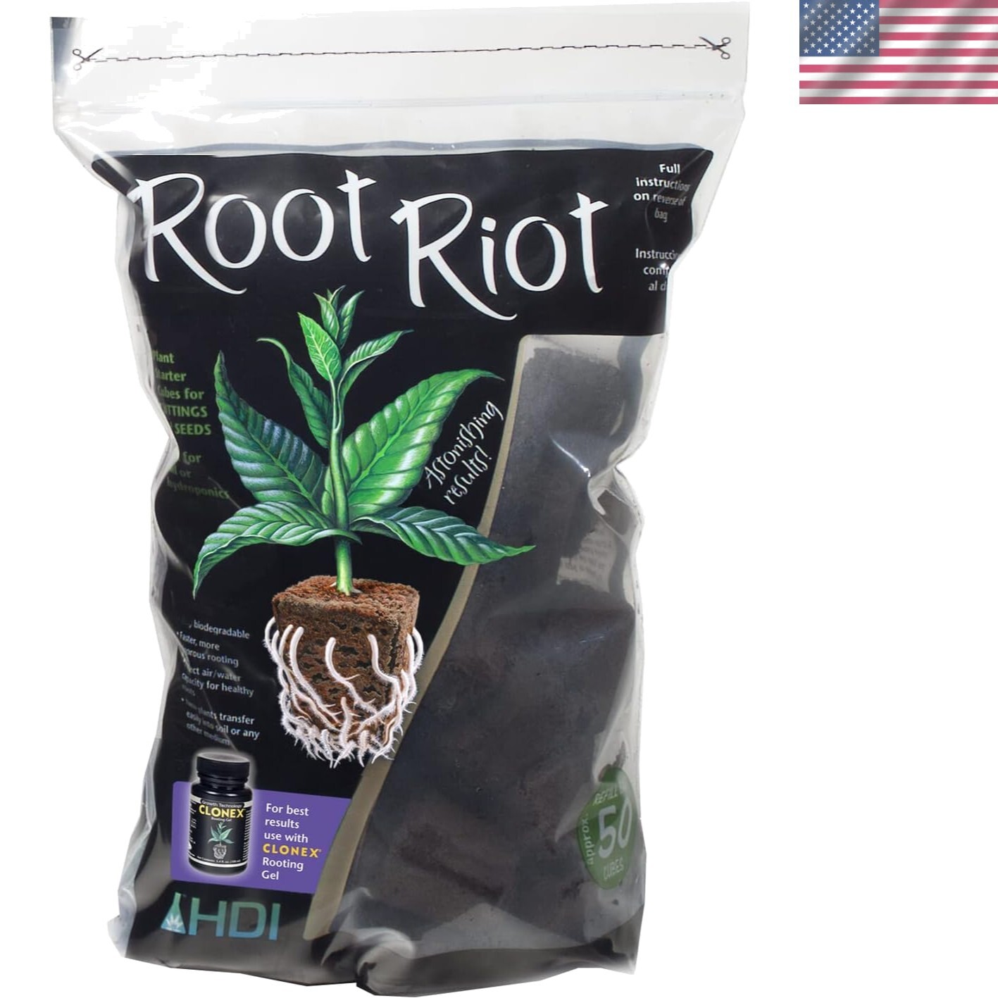 50 Count Root Riot Replacement Cubes - Optimal for Seed and Cutting Propagation gallery