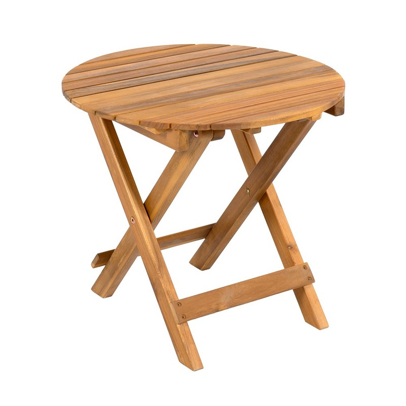 NO INSTALLATION REQUIRED, FOLDABLE ADJUSTABLE OUTDOOR ACACIA WOOD SIDE TABLE gallery