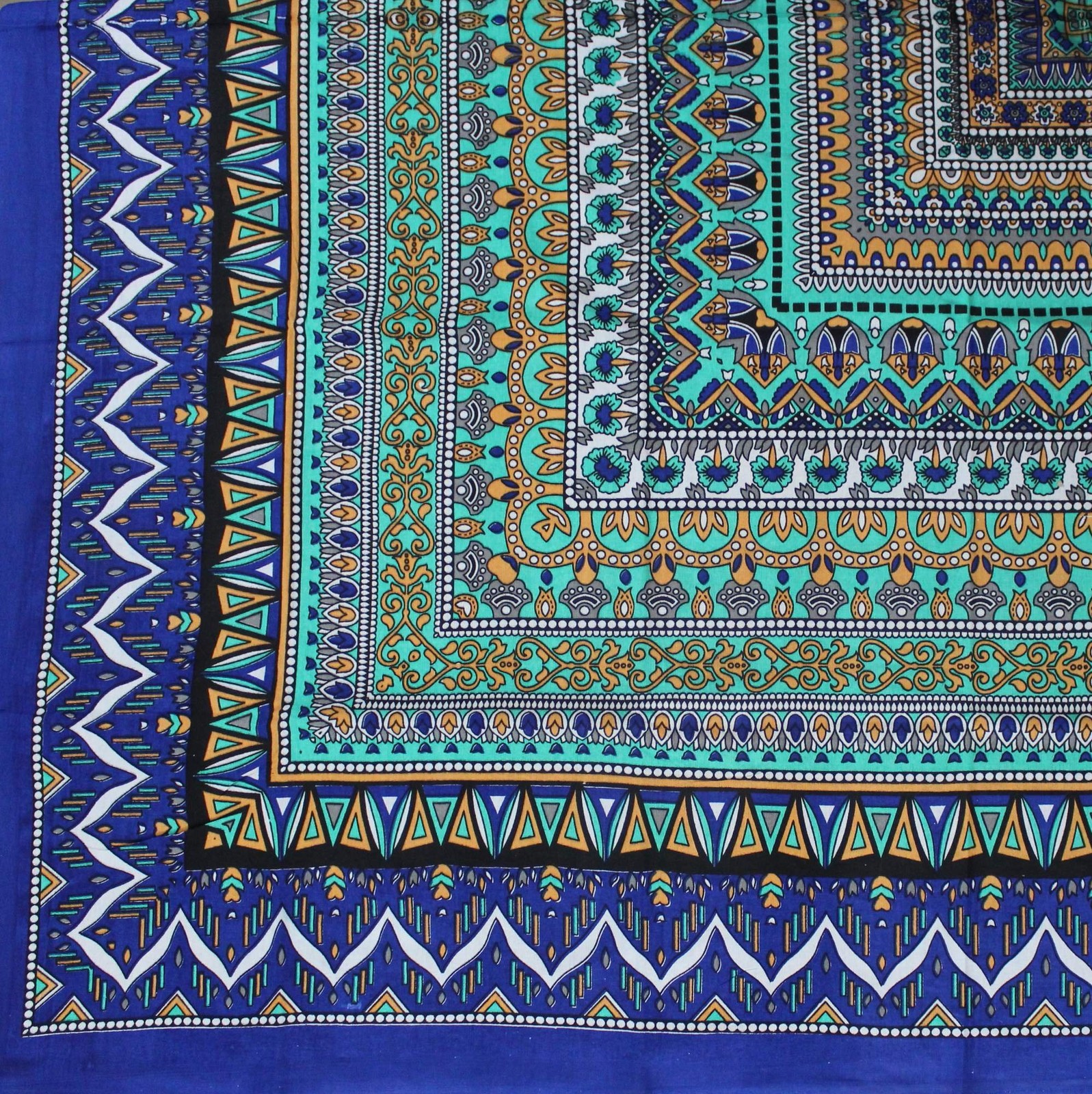 India Arts Handmade Cotton Geometric Floral Tablecloth Round Beach Sheet Beach gallery