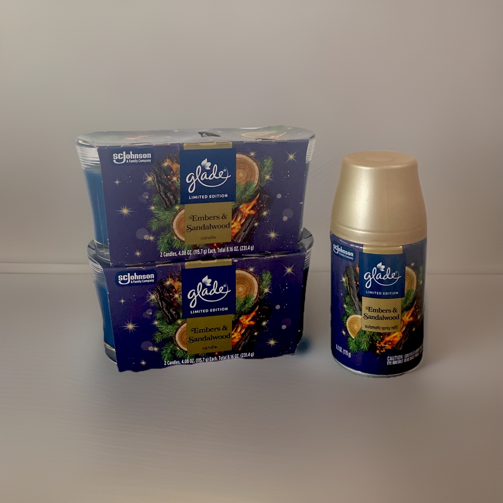 Bundle Glade Limited Edition Candles & Automatic Spray Refill Ember & Sandalwood gallery