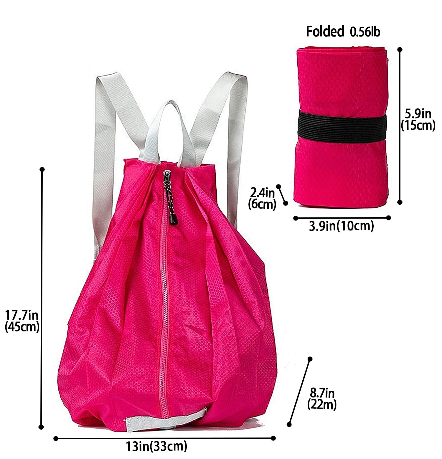 Red Ultra Lightweight Waterproof Small Hiking Backpack Packable Foldable 2