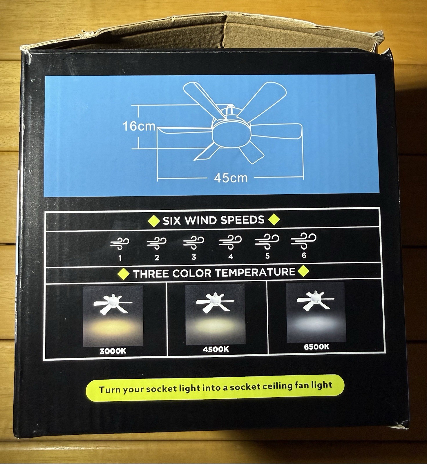 Ceiling Fan Light 2-in-1, Remote Control, 6 Speeds, 3000K-6500K, White gallery