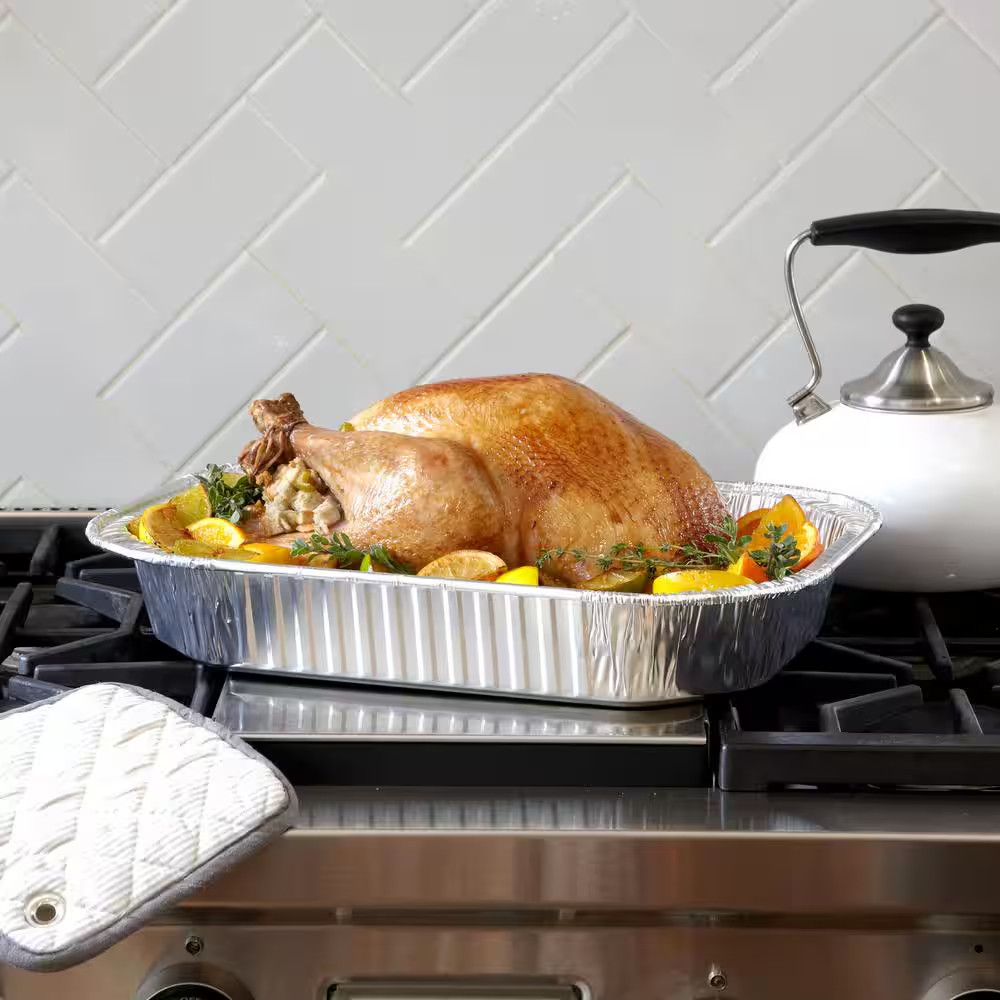 24 Lbs. Aluminum All Purpose Disposable Pan (4-Pack) gallery