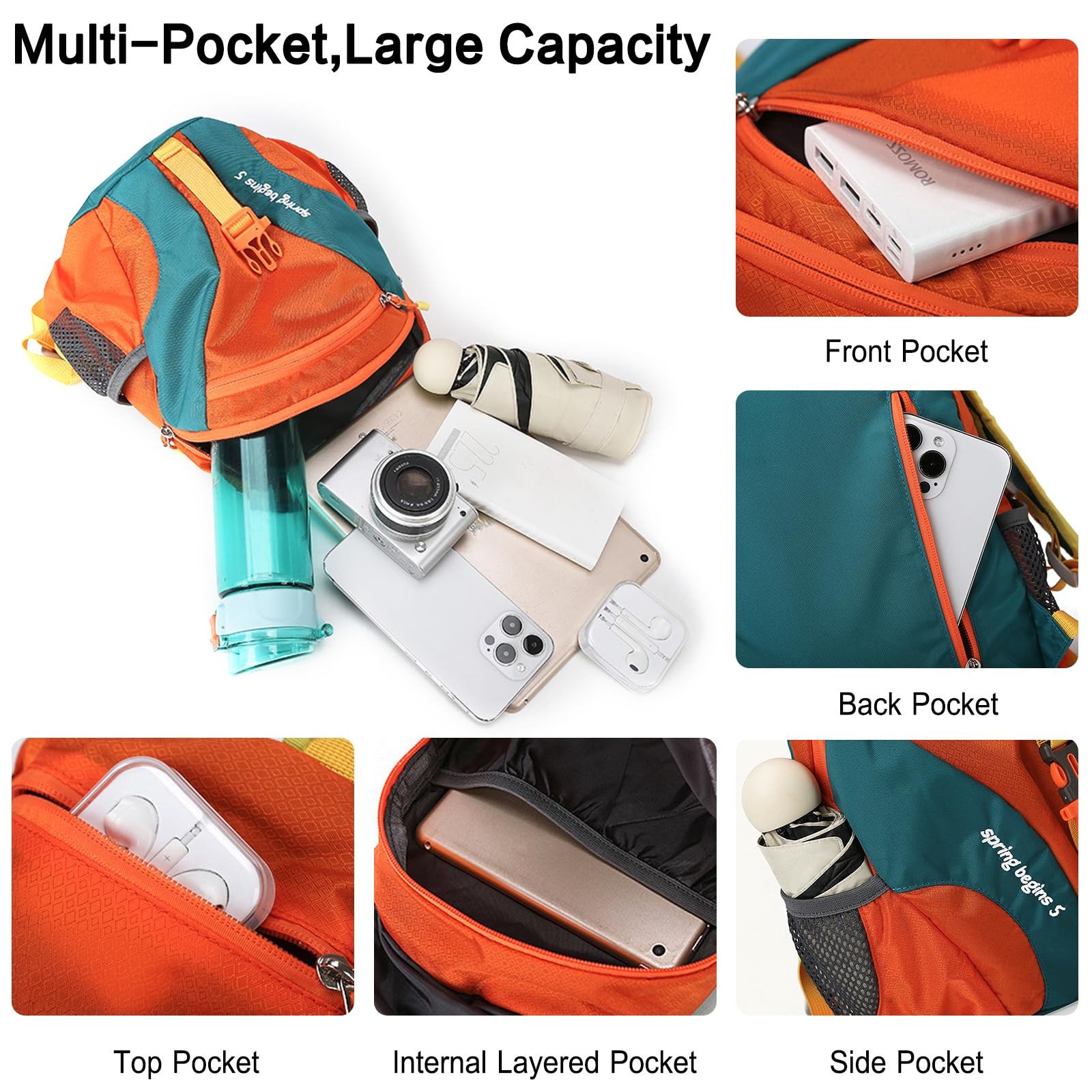 Hiking Backpack 5L Daypack Rucksack Lightweight Waterproof Black 5