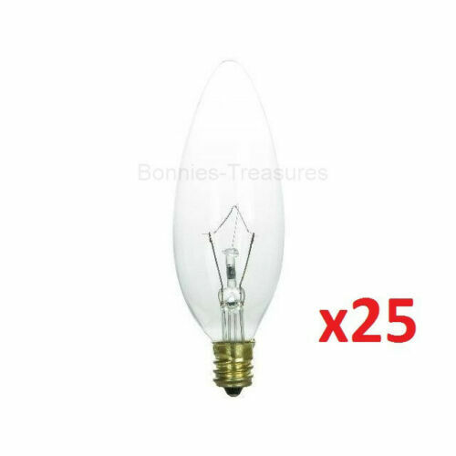 SUNLITE 25-pack 25W TORPEDO Light Bulb E12 Candelabra Base Chandelier 25 Watt gallery
