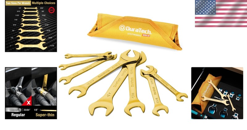 8-Piece Titanium Plated Wrench Set with Easy-to-Access Rolling Pouch gallery
