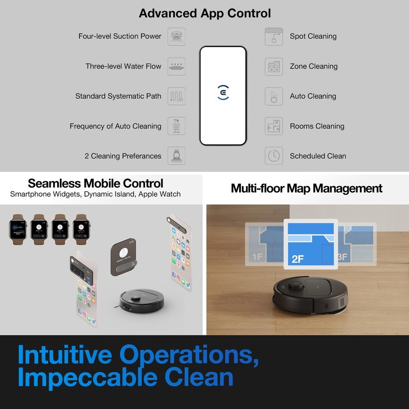 DEEBOT N20e Plus Robot Vacuum and Mop, 10000Pa Suction, Self-Emptying Bagless... gallery