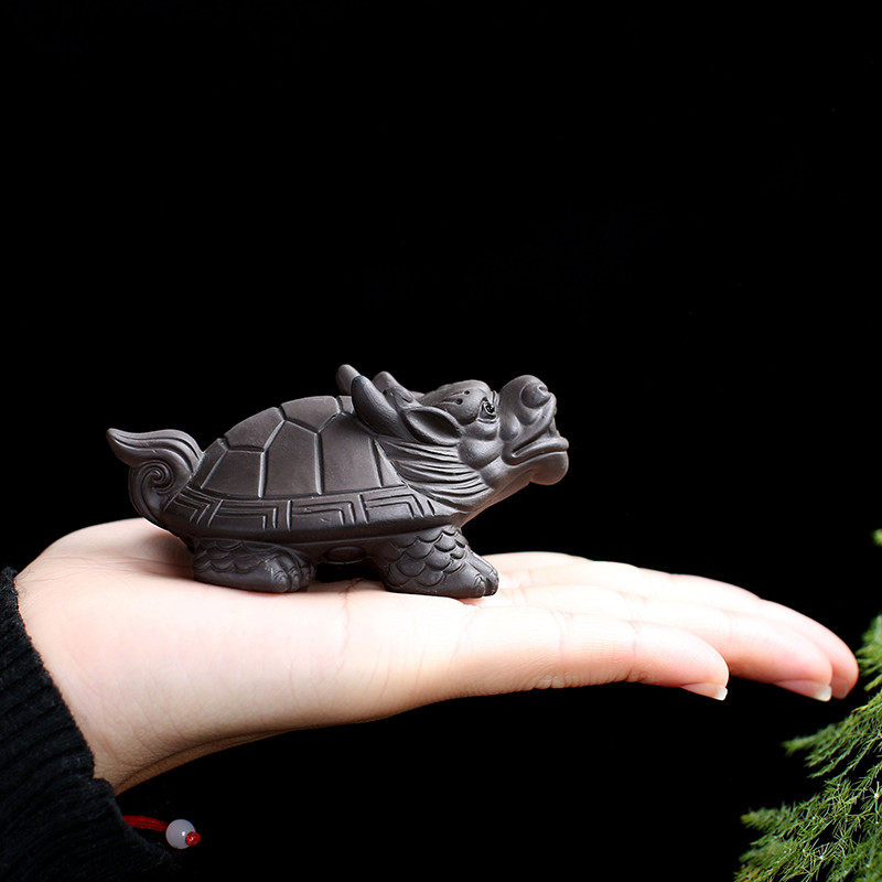 Zisha Purple Clay Tea Pet Handmade Turtle Wealth Blessing Tea Play Ornament Gift gallery