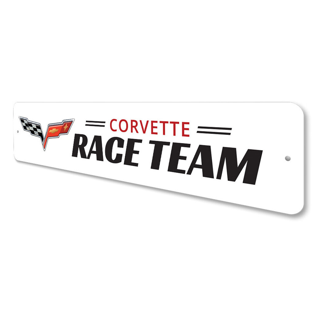 Corvette Race Team Sign Man Cave Chevy Garage Metal Personalized Wall Decor gallery