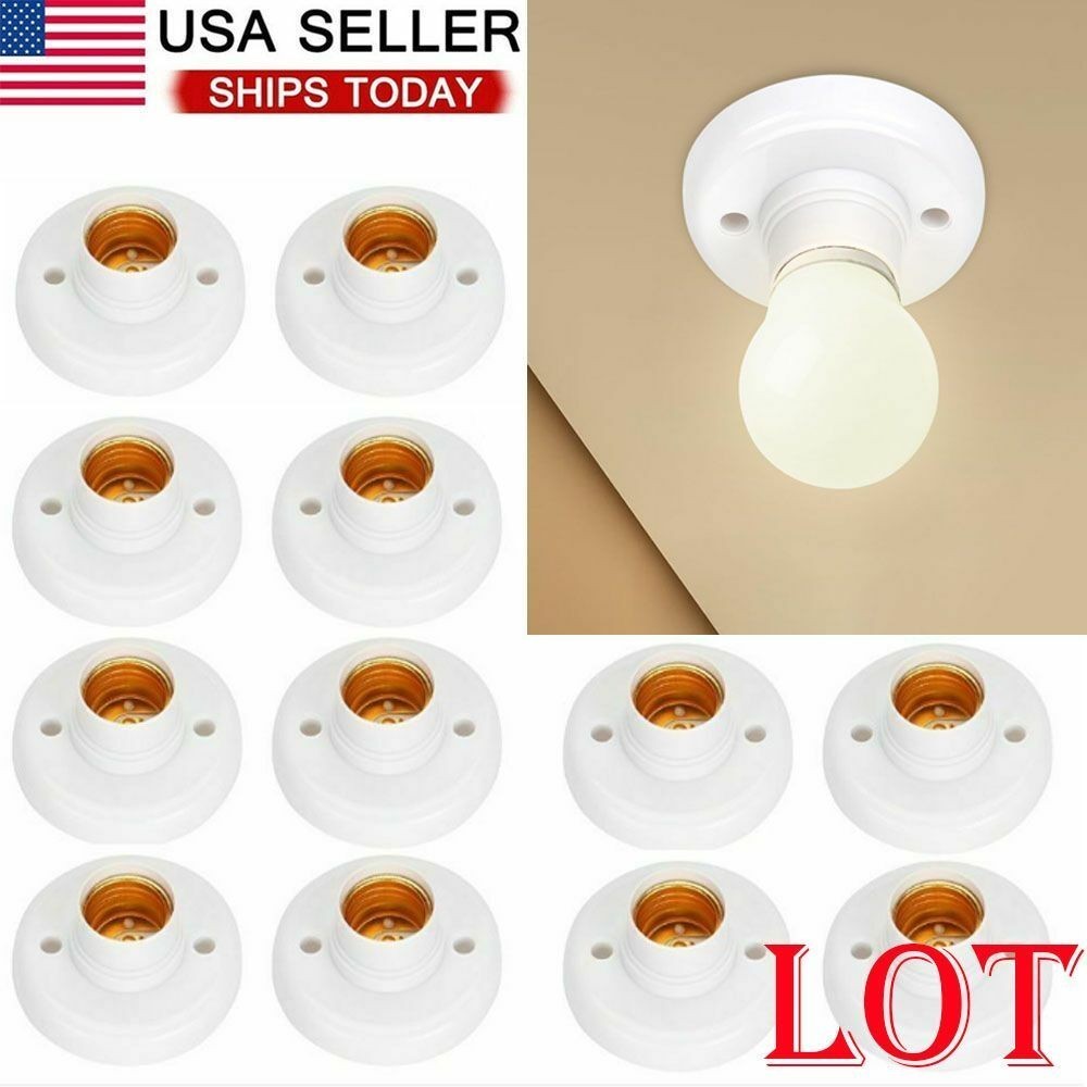 E27 Light Bulb Screw Cap Socket Adapter Pendant Lamp Round Fixing Base Holder gallery