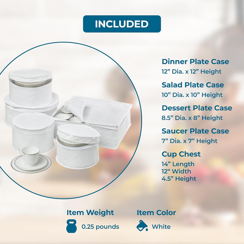 Dinnerware Storage Containers Set, Perfect for Dish Storage, China Storage, and gallery