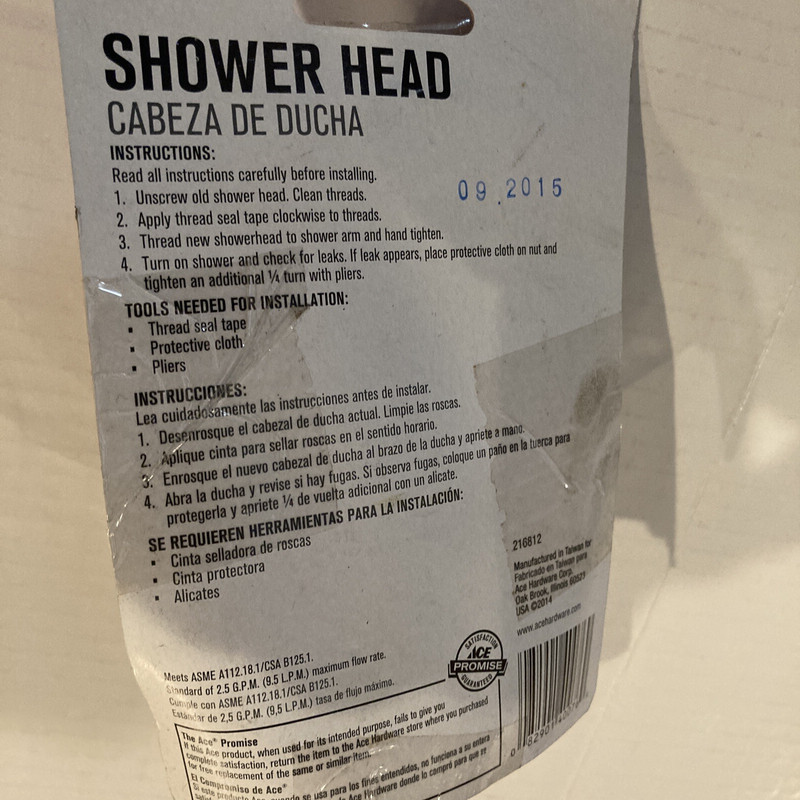 Ace Chrome Plastic 6 settings Adjustable Showerhead Angle Valve 1.5 gpm gallery