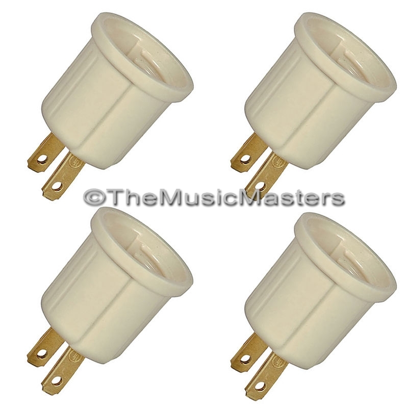 4X AC POWER PLUG to Standard Screw Base BULB SOCKET Electrical Adapter Converter gallery