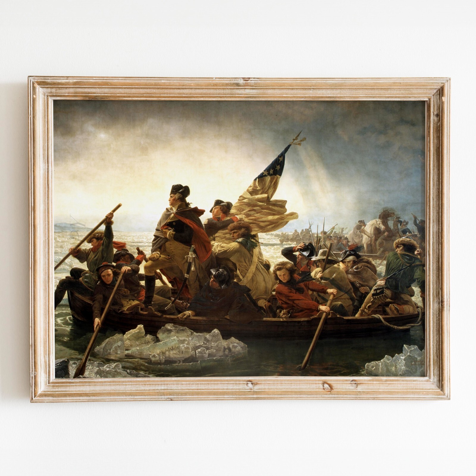 Washington Crossing the Delaware Painting America History Wall Art Poster Print gallery