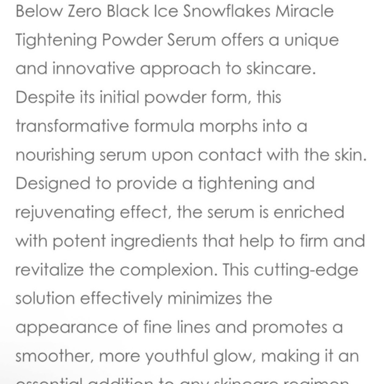 Below Zero Black Miracle Tightening & Firming Powder 10+Treatments Retails $1350 gallery