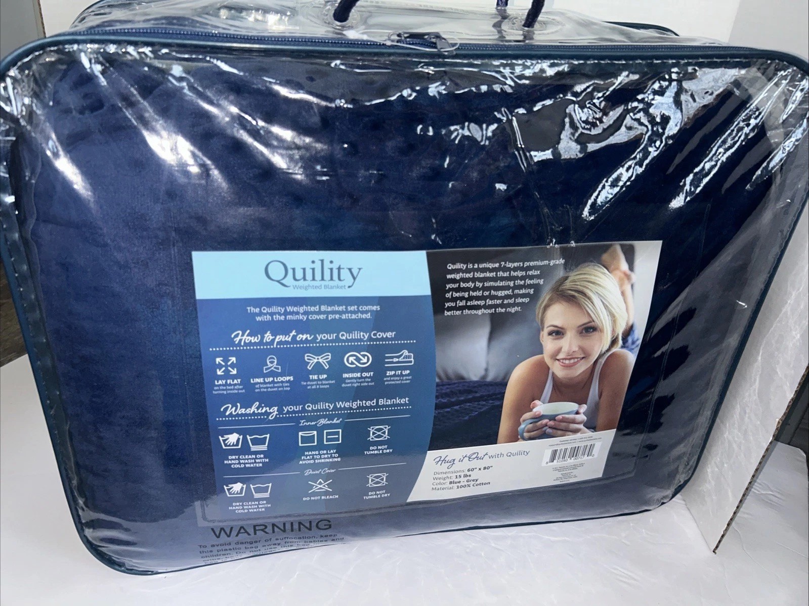 NEW Quility 20 Lbs Weighted Blanket Color Blue-Gray 60”x 80” 7-Layer gallery