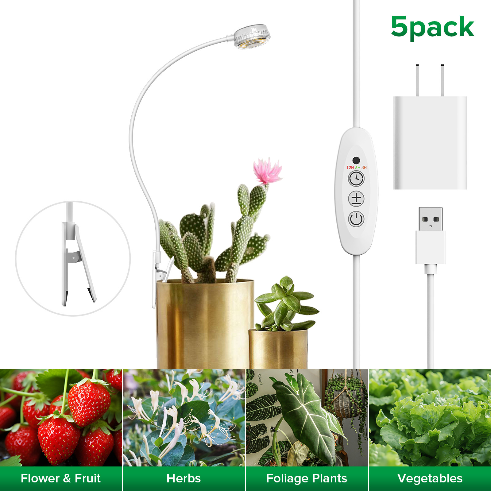 LED Grow Light Plant Growing Lamp Full Spectrum For Indoor Plants W/Timer SANSI gallery