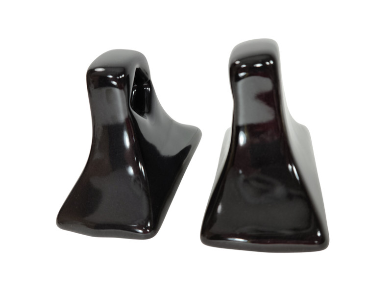 Black Ceramic Towel Bar Rod Rack Post Holder Brackets Mid Century Modern Retro gallery