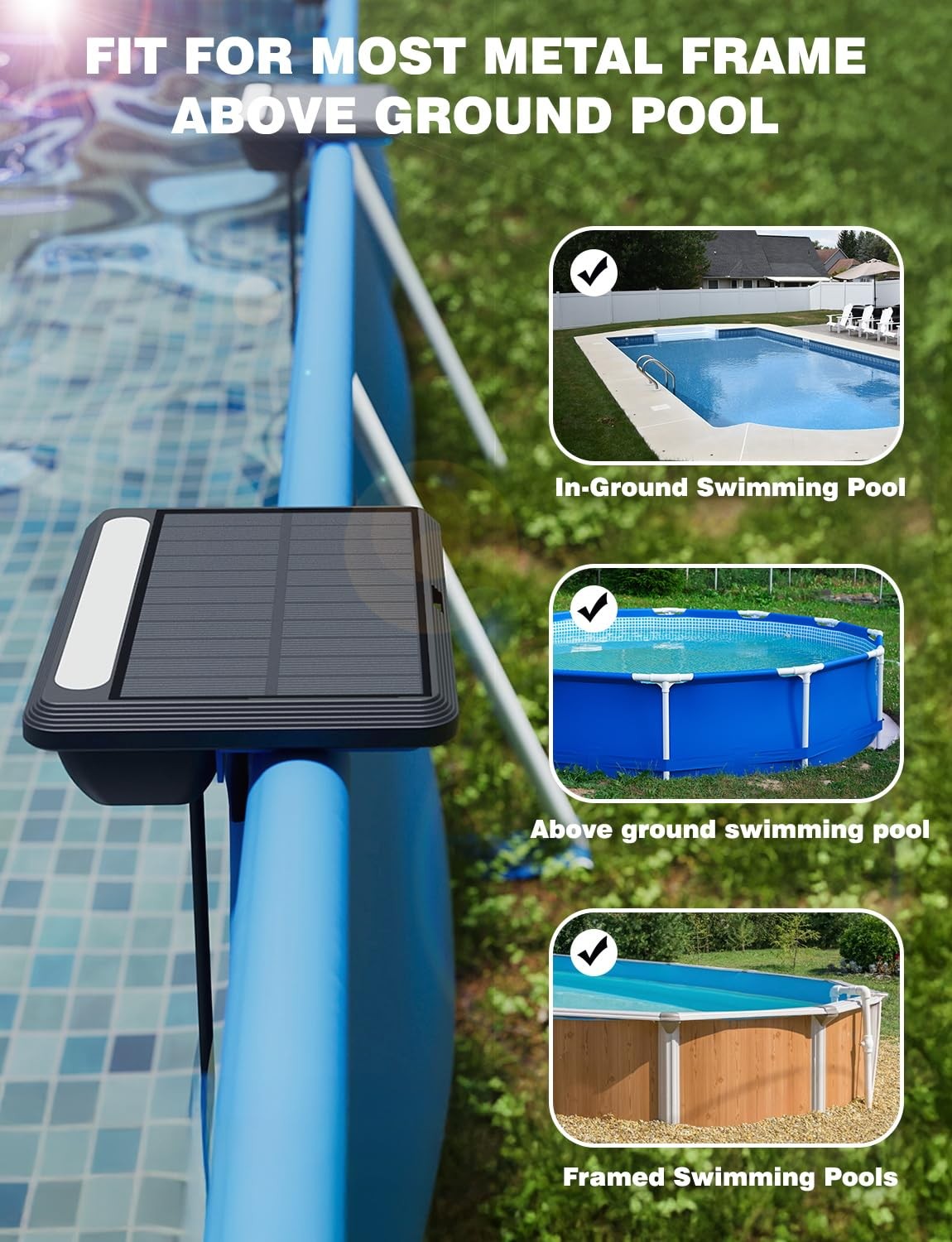 Solar Pool Lights, Solar Powered LED Lights with Remote IP68 Waterproof, Swim... gallery