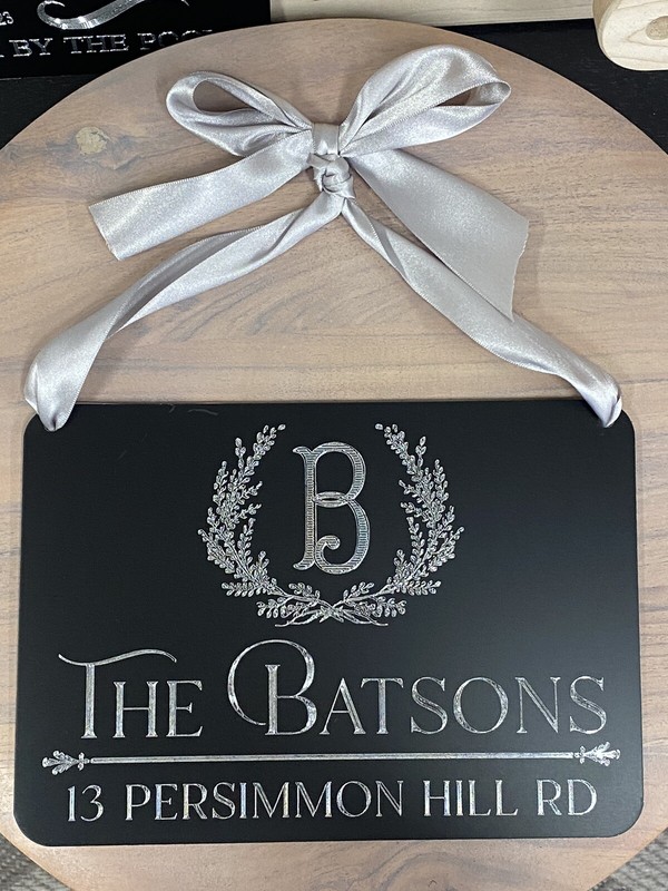 Engraved Personalized Custom Wreath House Street Address Metal Sign 10x7 Gift gallery